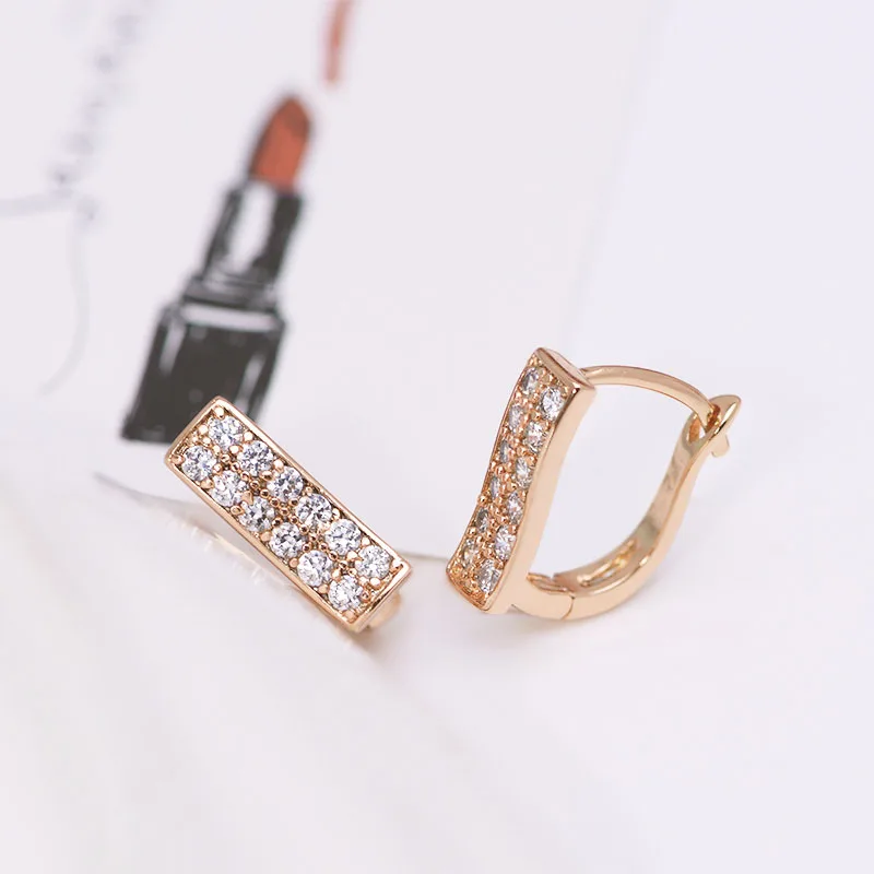 Женские серьги кольца MxGxFam золотого цвета 18 k с цирконом класса ААА + модный
