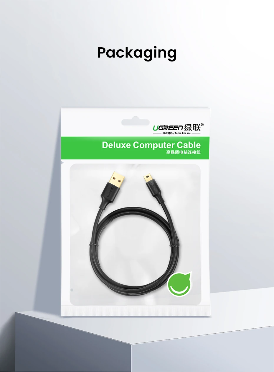 Ugreen Mini USB кабель Mini USB к USB кабель для быстрой зарядки данных для MP3 MP4 плеера Автомобильный видеорегистратор gps цифровая камера HDD Mini USB