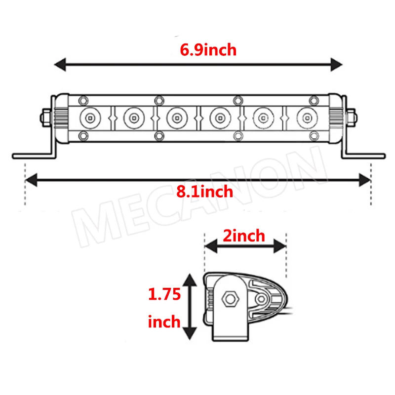 Автомобильный светодиодный рабочий светильник 7 дюймов 18 Вт 13 36 желтый брусок для