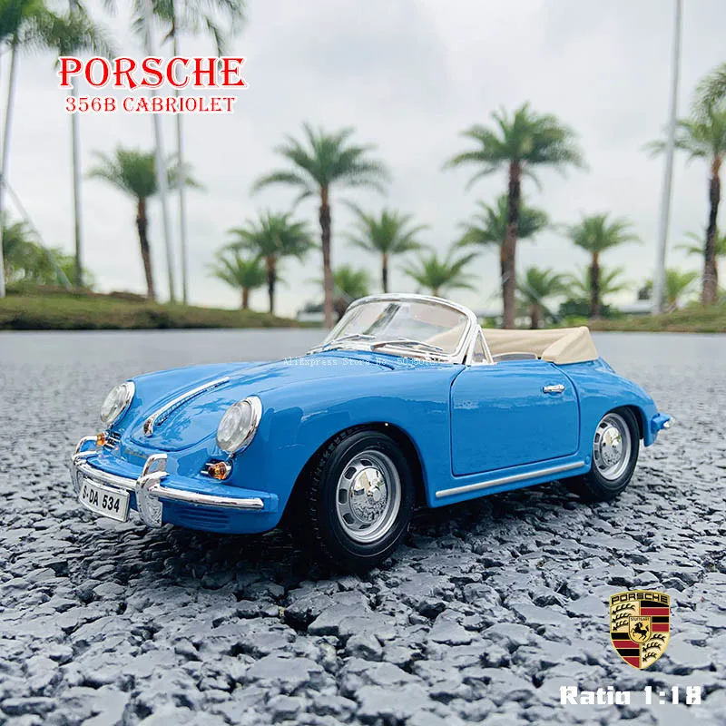 

Модель автомобиля Bburago 1/18 1961 Porsche 356B из сплава в стиле ретро, классическая модель автомобиля, украшение для коллекции, подарок