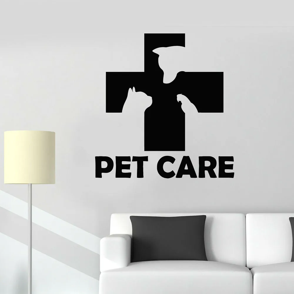 

Beauty Cat Dog Pets Wall Stickers Vinyl Wall Decal Pet Care Grooming Animals Cat Dog Parrot Stickers Mural Pet Store Sign G3247
