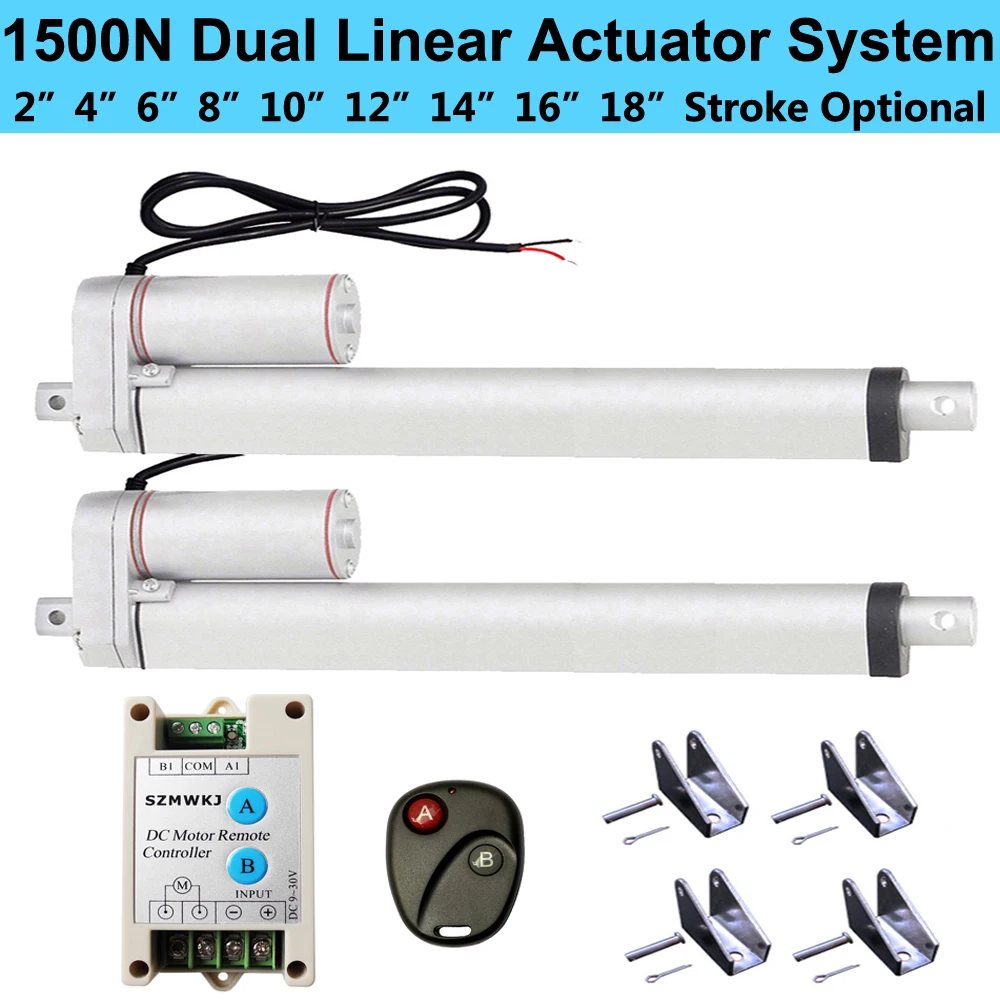 2 Двойной линейный привод 5 7 Н фунта мм/секция 12 В постоянного тока + переключаемый