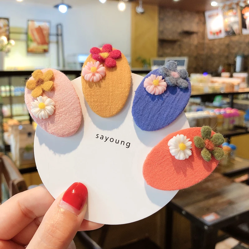 Милые женские чехлы из ткани капли воды Bb клип печатные цветочные шпильки