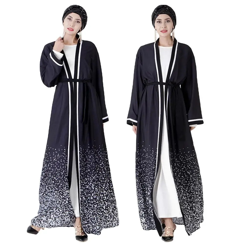 

Abaya Muslim Women Open Cardigan Maxi Dress Islamic Kimono Printed Prayer Lady Robes Gown Arab Oman Pakistan Dresses Fashion New