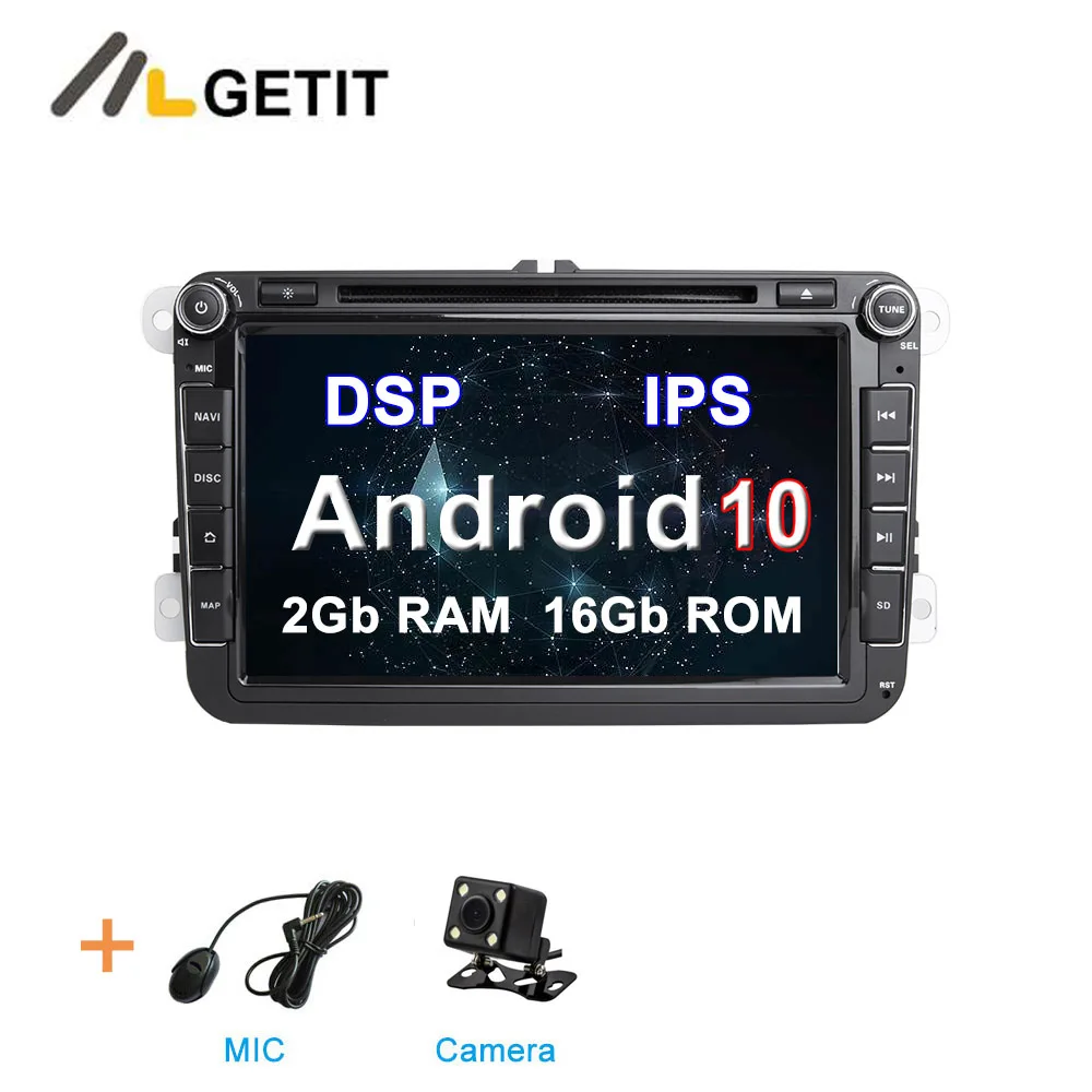 DSP ips Android 10 автомобильный DVD стерео радио gps для VW PASSAT CC Jetta Golf 5 6 Tiguan Touran Caddy EOS Sharan polo Leon Toledo - Цвет: 2G CAMERA-DSP