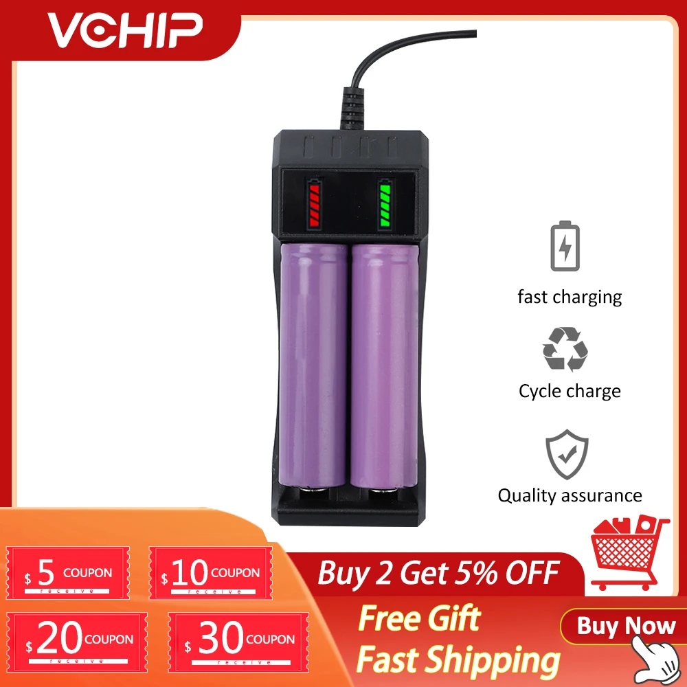 

Battery USB Charger Universal Battery Charger 2 slot Smart Chargering for Rechargeable Batteries Li-ion 18650 14500 10440