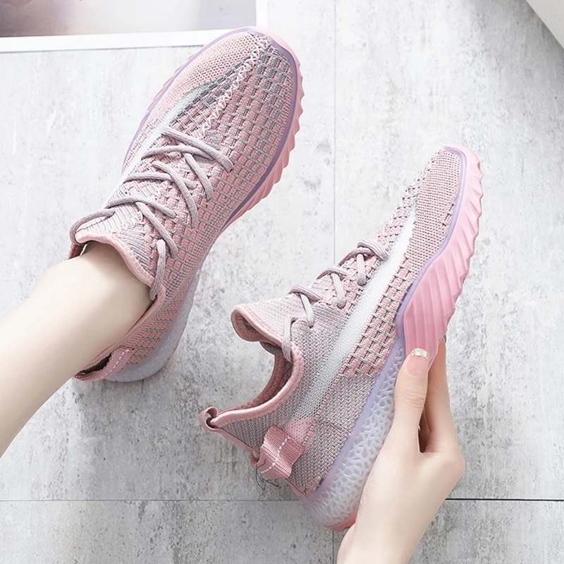 Кроссовки женские на платформе Вулканизированная подошва сетчатые дышащие