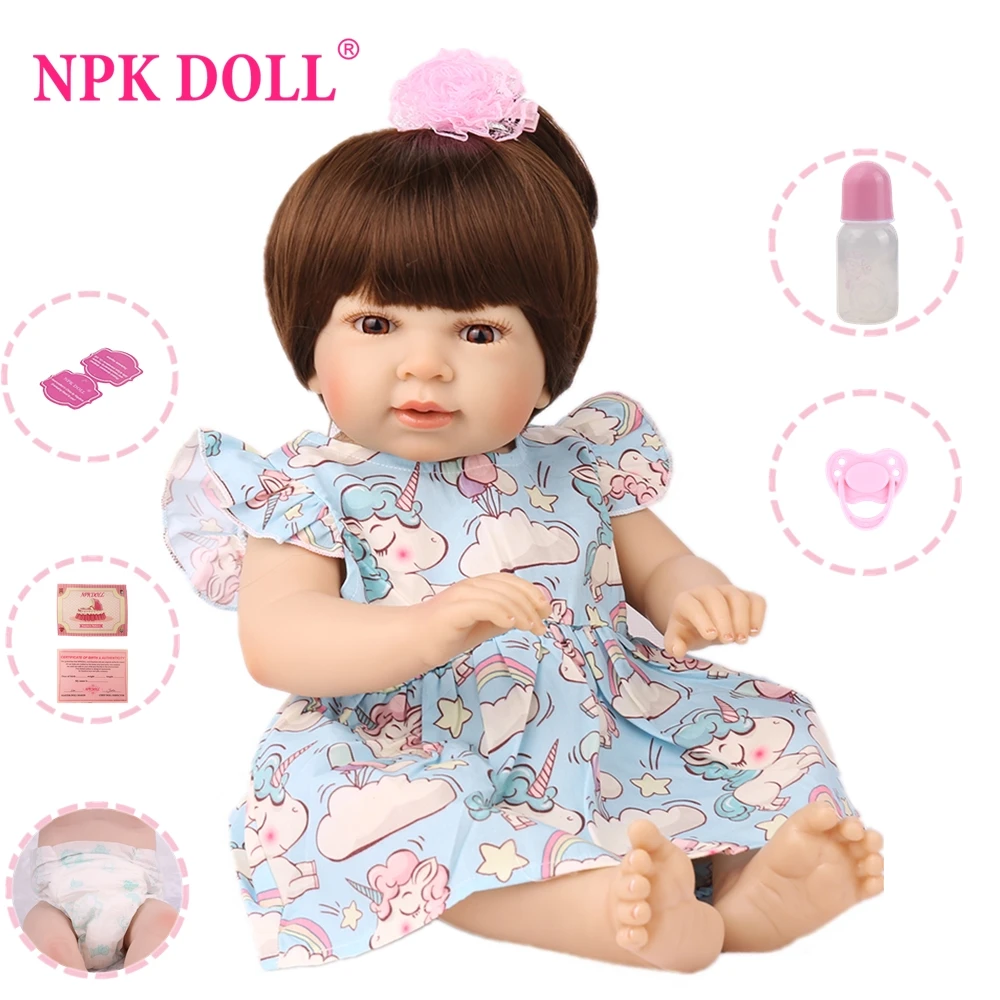 no soft toy NPKDOLL Куклы реборн виниловые игрушки реалистичный младенец дети поддельные детские развивающие банный детский приятель малыш Boneca - Цвет: no soft toy