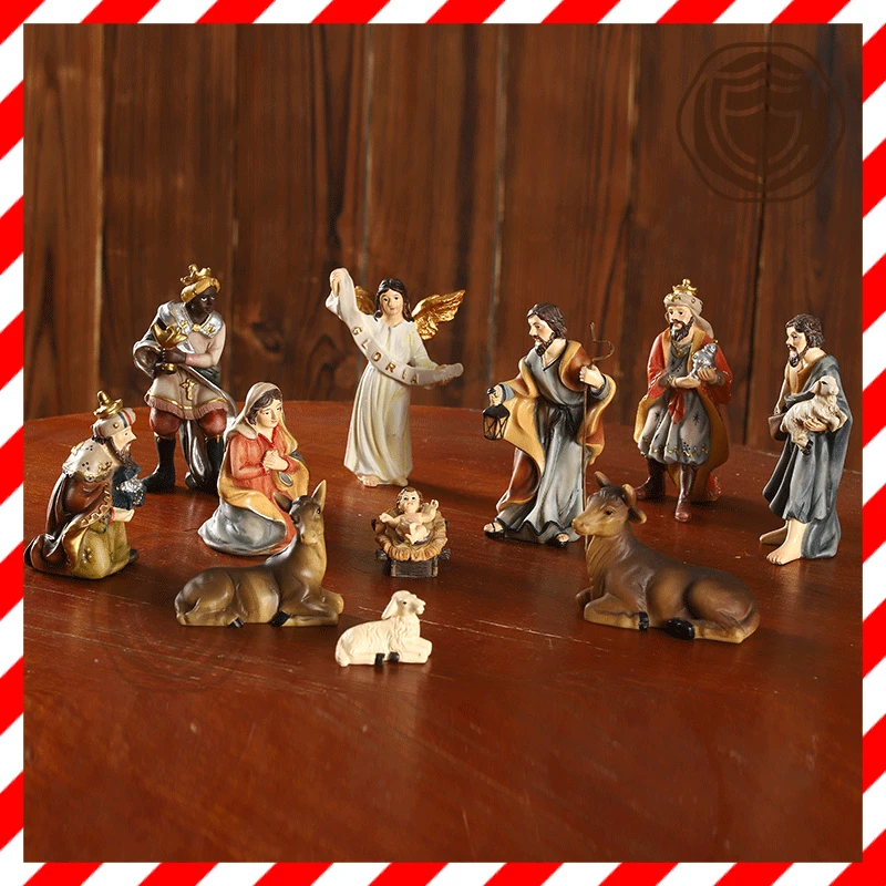 

Religious Ornaments Nativity Manger Set Gift Box Christmas Gift Gift Resin Crafts