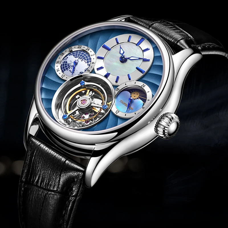 Эзоп zegarek мески Летающий Tourbillon Для мужчин s механические часы мужские роторные