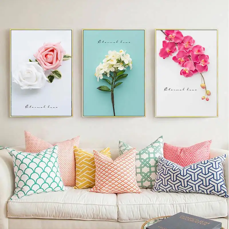 Минималистичный стиль Роза Орхидея цветы холст искусство стены в скандинавском