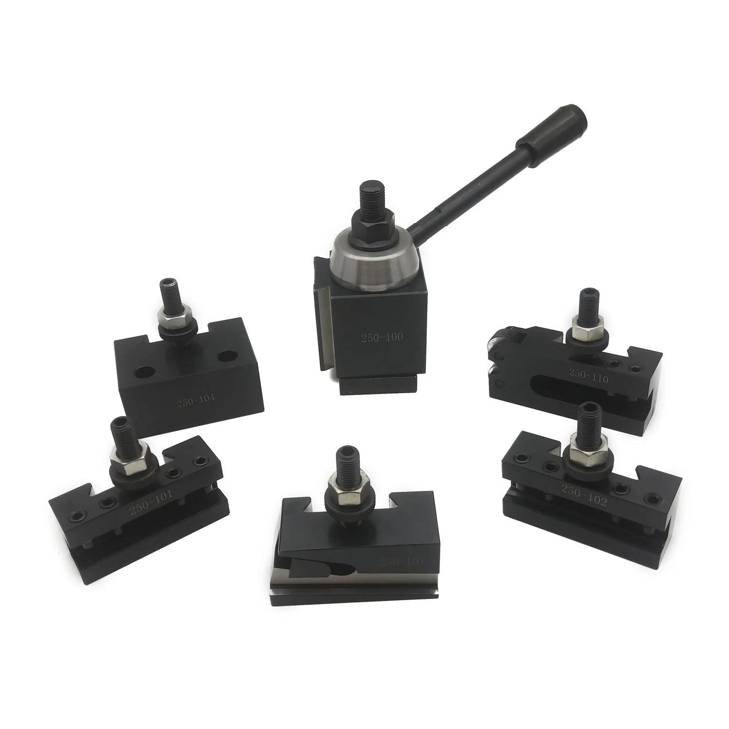 

6pcs Piston Quick Change Toolpost Boring Turning Holder Tool 100 Series Set for 12" CNC Metal Lathe Lathe Tool Holder Post