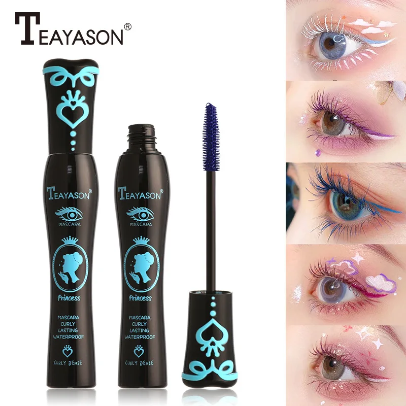 

4D Silk Fiber Eyelash Mascara Waterproof Fast Dry Eyelashes Curls Extension Makeup Eyelashes Blue Purple Black White Ink Mascara