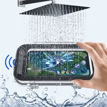 Bathroom Waterproof Mobile Phone Box Self-adhesive Holder Touch Screen Home Wall Bathroom Phone Shell Shower Sealing Storage Box