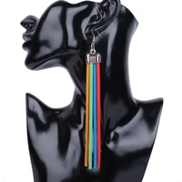 ydydbz multicolor rubber long tassel earrings for ladies vintage statement earring bohemia wedding accessories jewelry gift