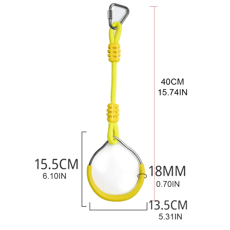 

1Pair Gymnastic Rings Obstacle Course Training Ring Portable Playground Equipment Kids' Party Favor Sets Outdoor Games