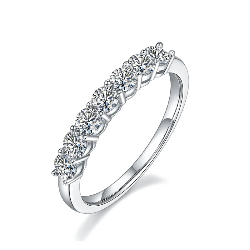 

Fashion Overlapping Ring 925 Sterling Silver Moissanite Stackable Round Row Rings For Women Lady Wedding Party Gift Fine Jewelry
