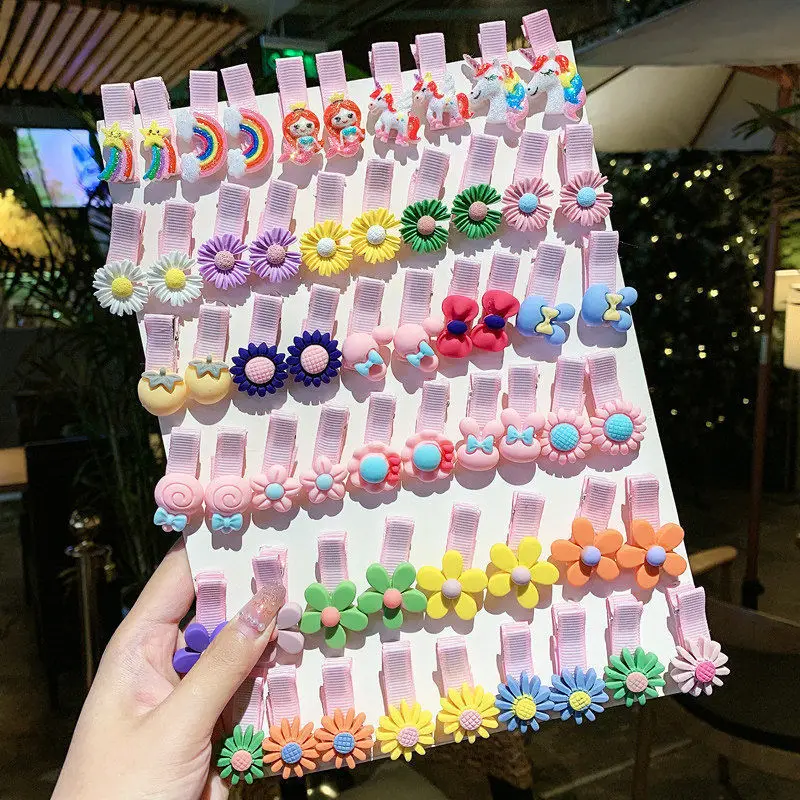 20/30/50 шт./компл. милые красочные Мультяшные заколки для волос девочек детская