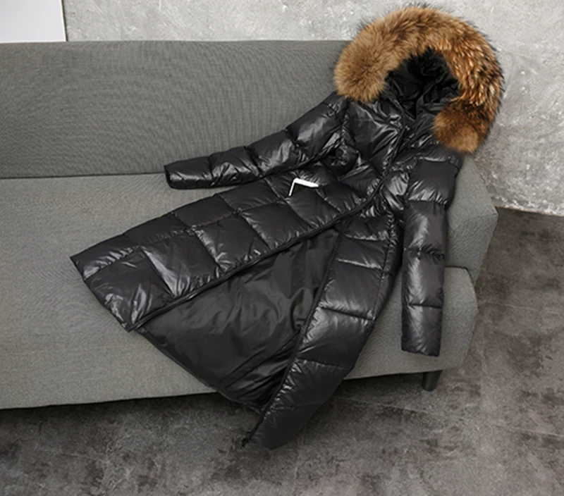 6XL большой размер пуховик женская зимняя куртка парка длинный мех с капюшоном