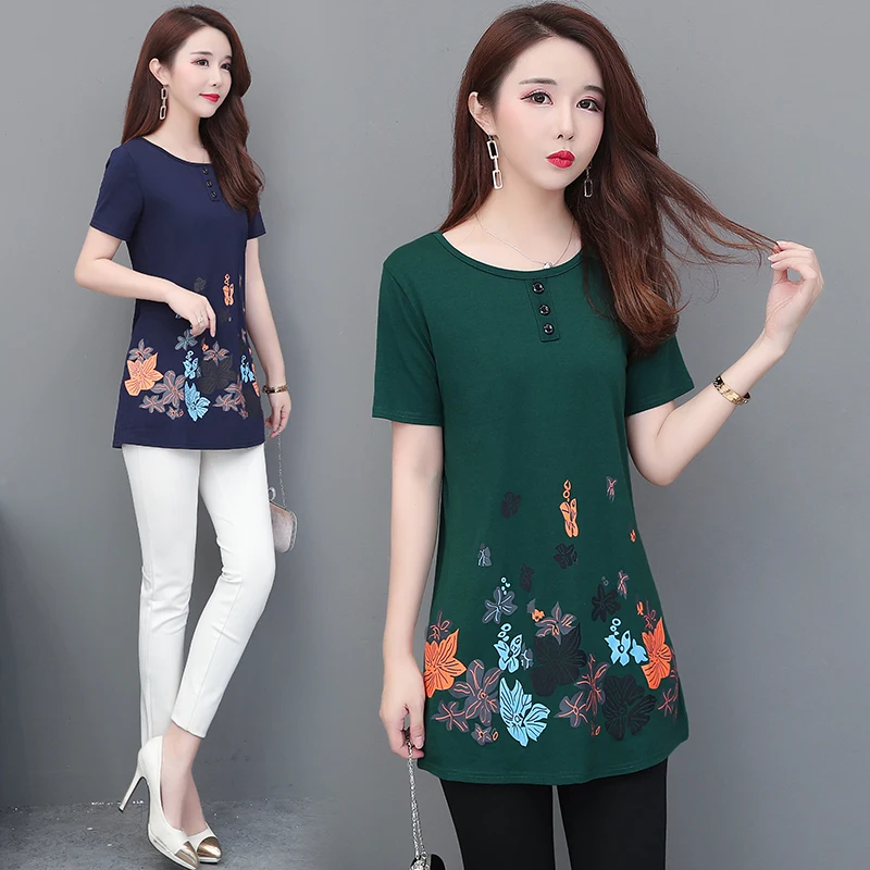 

blusas mujer de moda 2021 summer o-neck office tshirts women tops camisas mujer chemisier femme loose career plus size 5XL