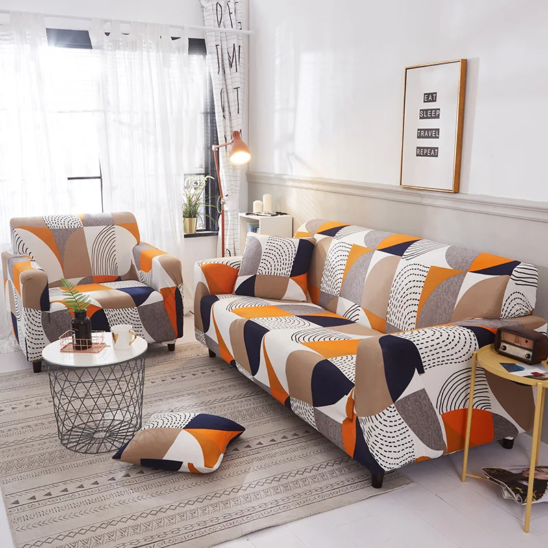

Stretch Geometric Sofa Cover Elastic Slipcover For Living Room All-inclusive Sectional Non-Slip Sofa Couch Cover Home Decor