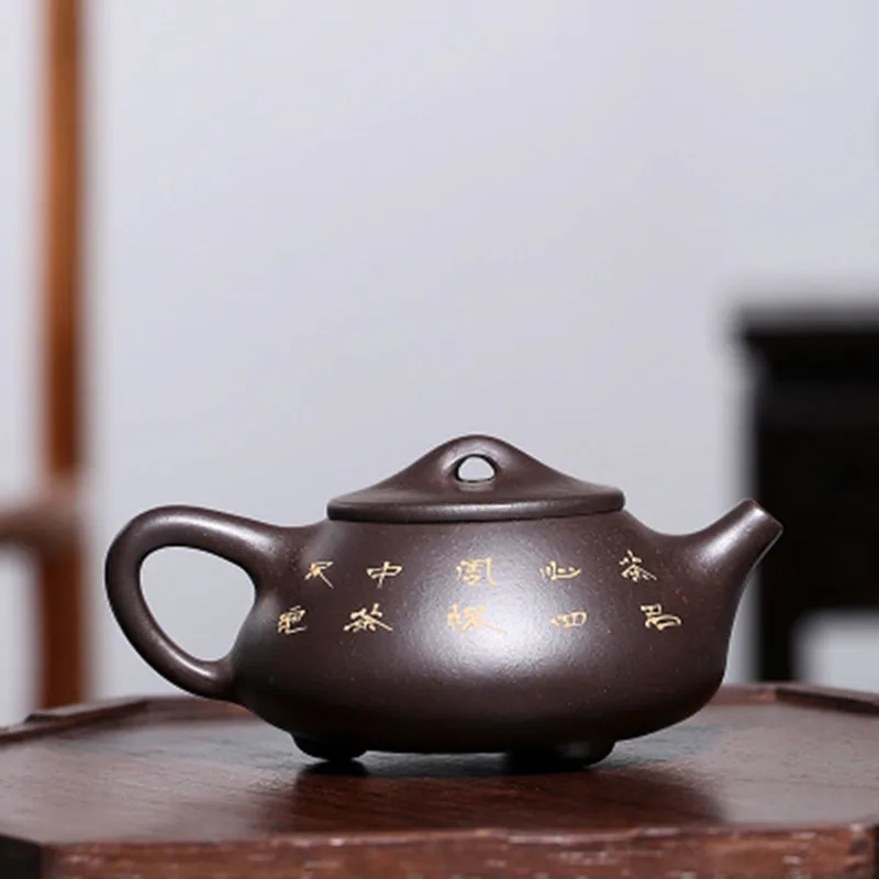 Hot Sale Zisha Tea Set Factory Direct Custom Authentic Yixing Teapot Stone Scoop Black Gold Sand Raw Ore | Дом и сад