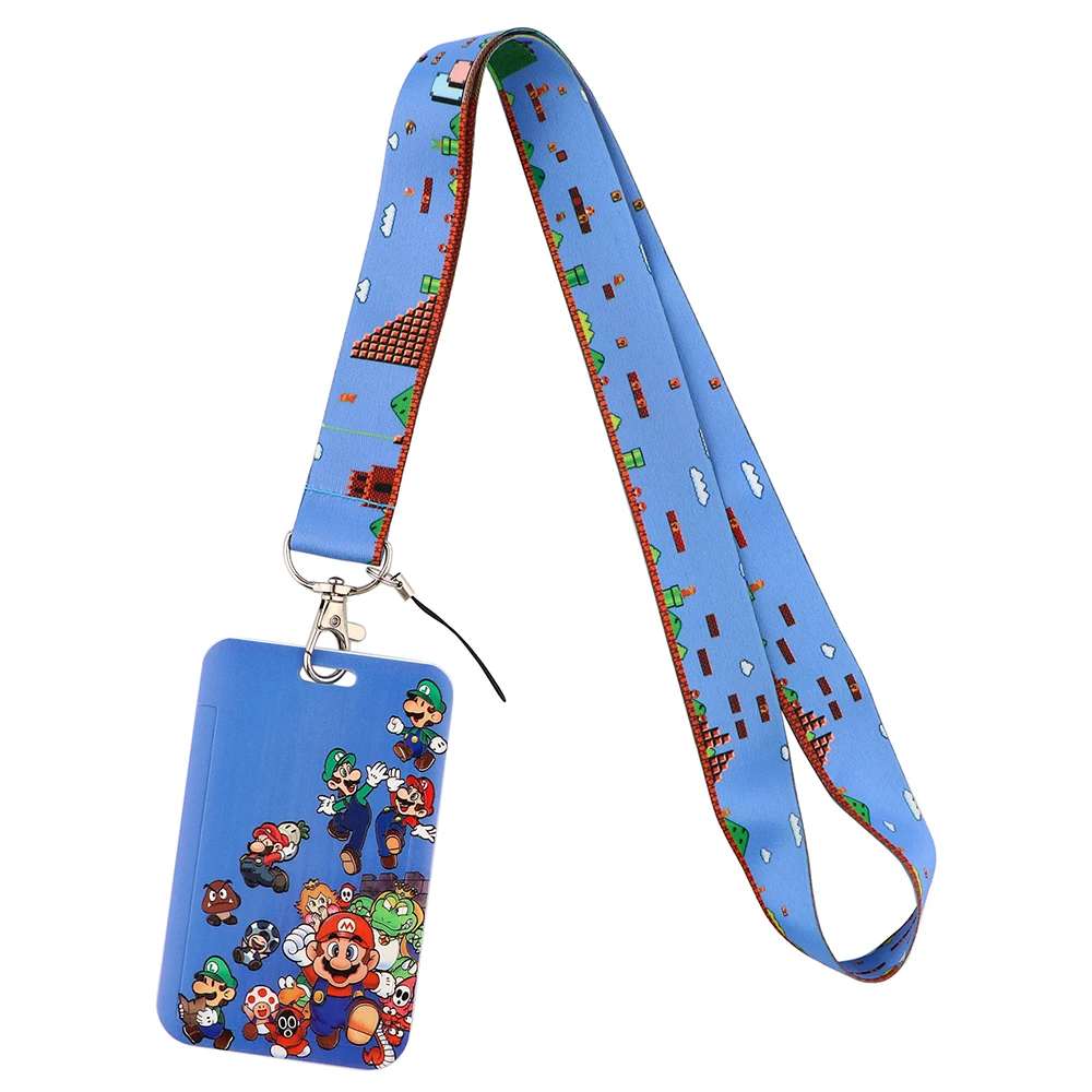 

ER1530 Classic Game Cartoon Character Lanyard Card Holder Student Hanging Neck Phone Lanyard Badge Subway Access Card Holder
