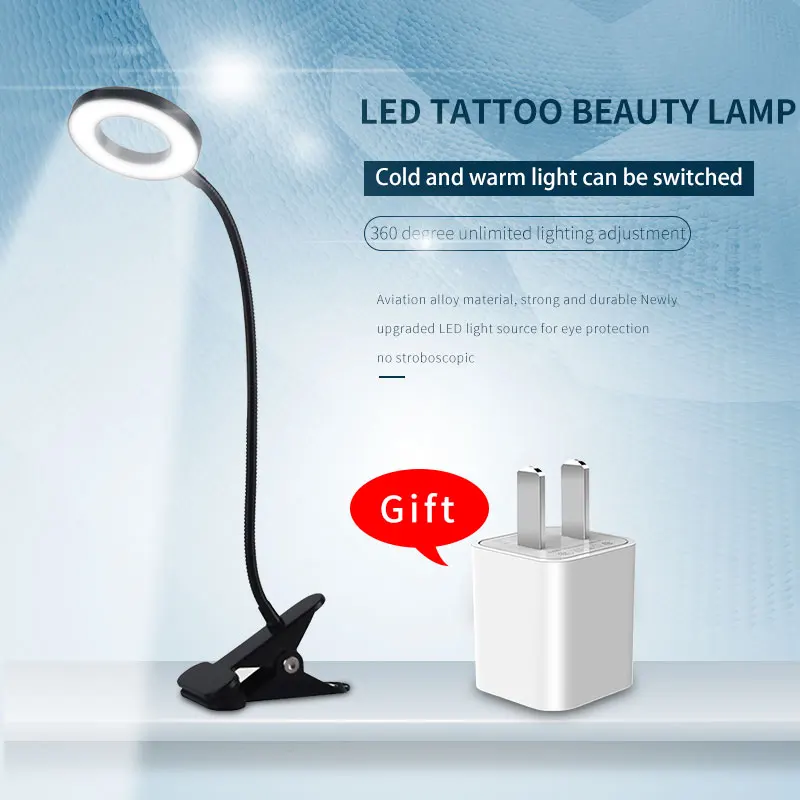 Высококачественная Черная настольная лампа с зажимом осветитель для макияжа