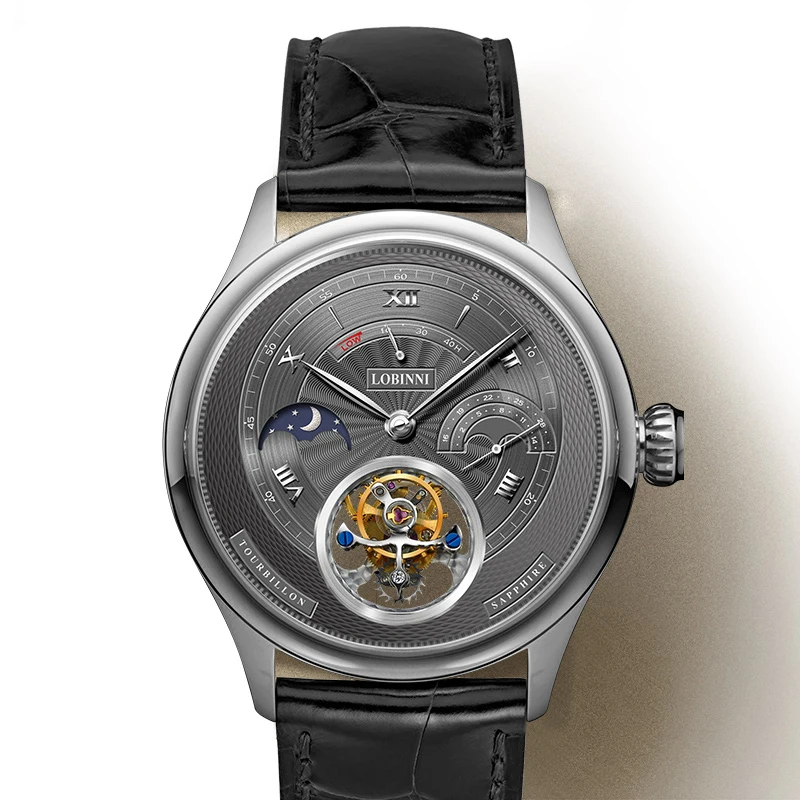 Часы из турбийона для мужчин мужские автоматические наручные часы LOBINNI роскошные