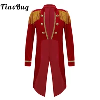 kids girls circus ringmaster fringes sequins tailcoat jacket costume long sleeve festival rave party stand collar coat outfit