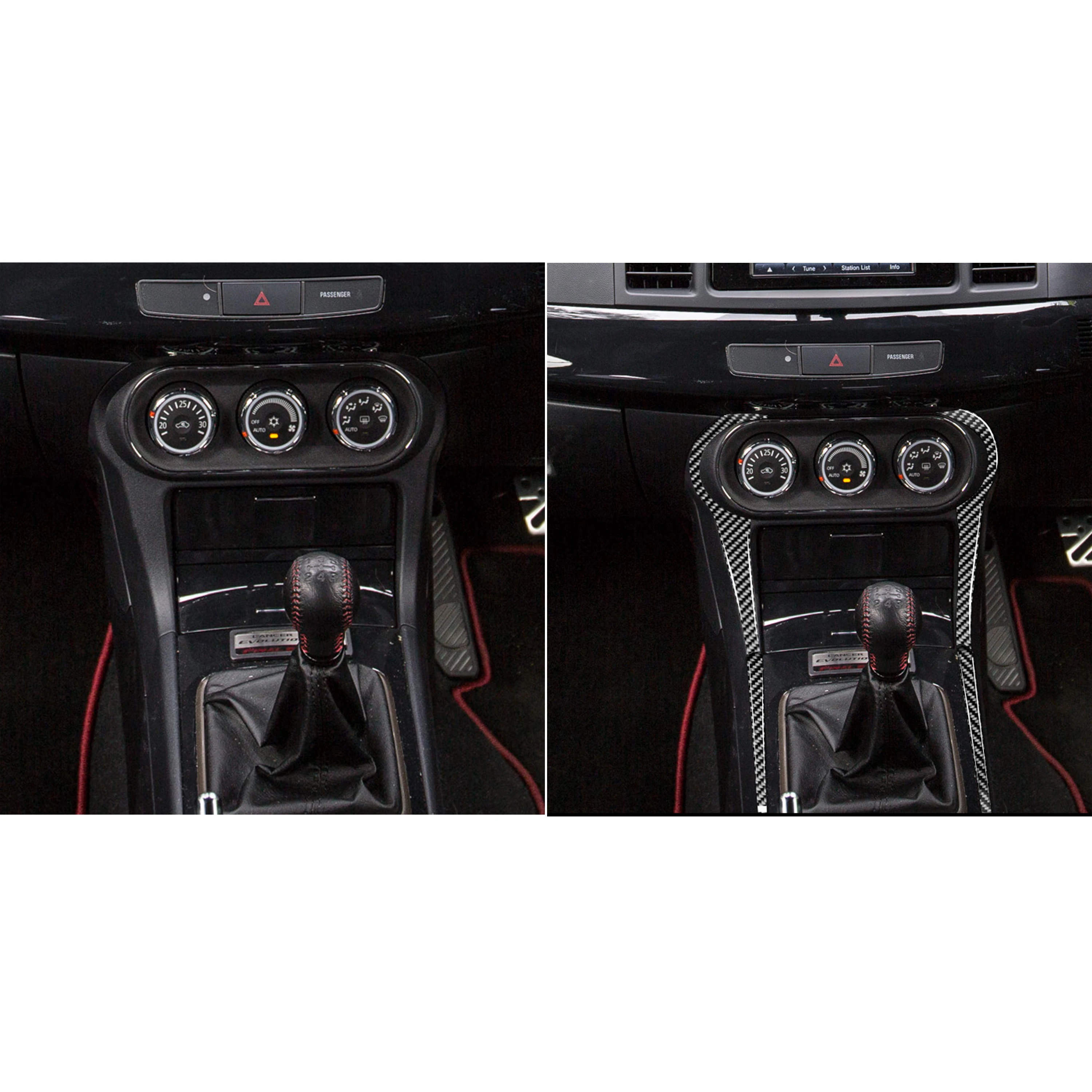 Коврик на консоль коробки передач Mitsubishi Lancer EVO X ES DE GTS 2008-2015 из карбона.