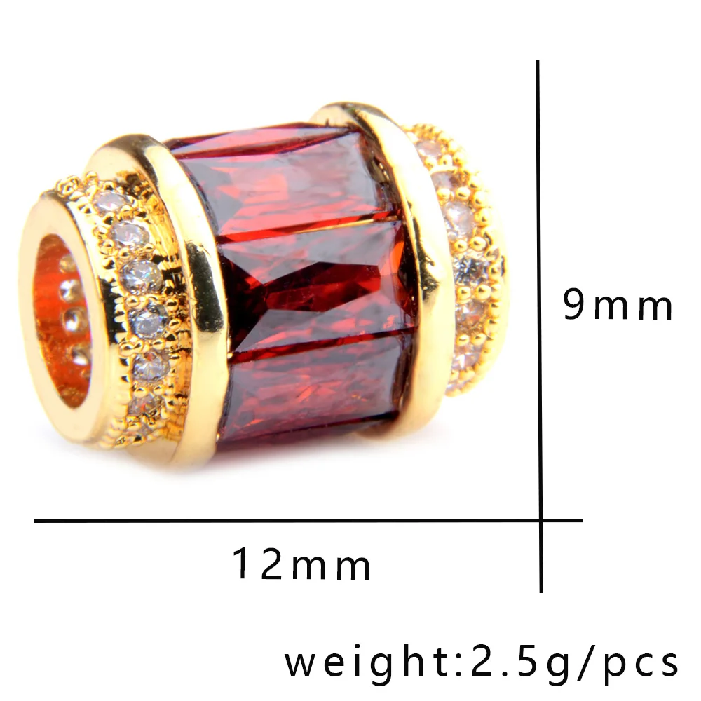 

Cylinder Micro Pave Zircon Charm Spacer Bead Inlay Colours Rhinestone Pendants For DIY Necklace Jewelry Making Accessories