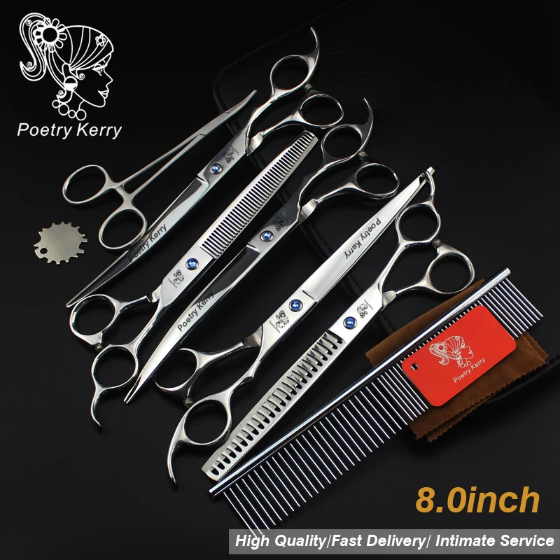 

8-дюймовые бриллиантовые ножницы для собак, высококачественные ножницы для домашних животных, инструменты для ухода за волосами и укладки ...