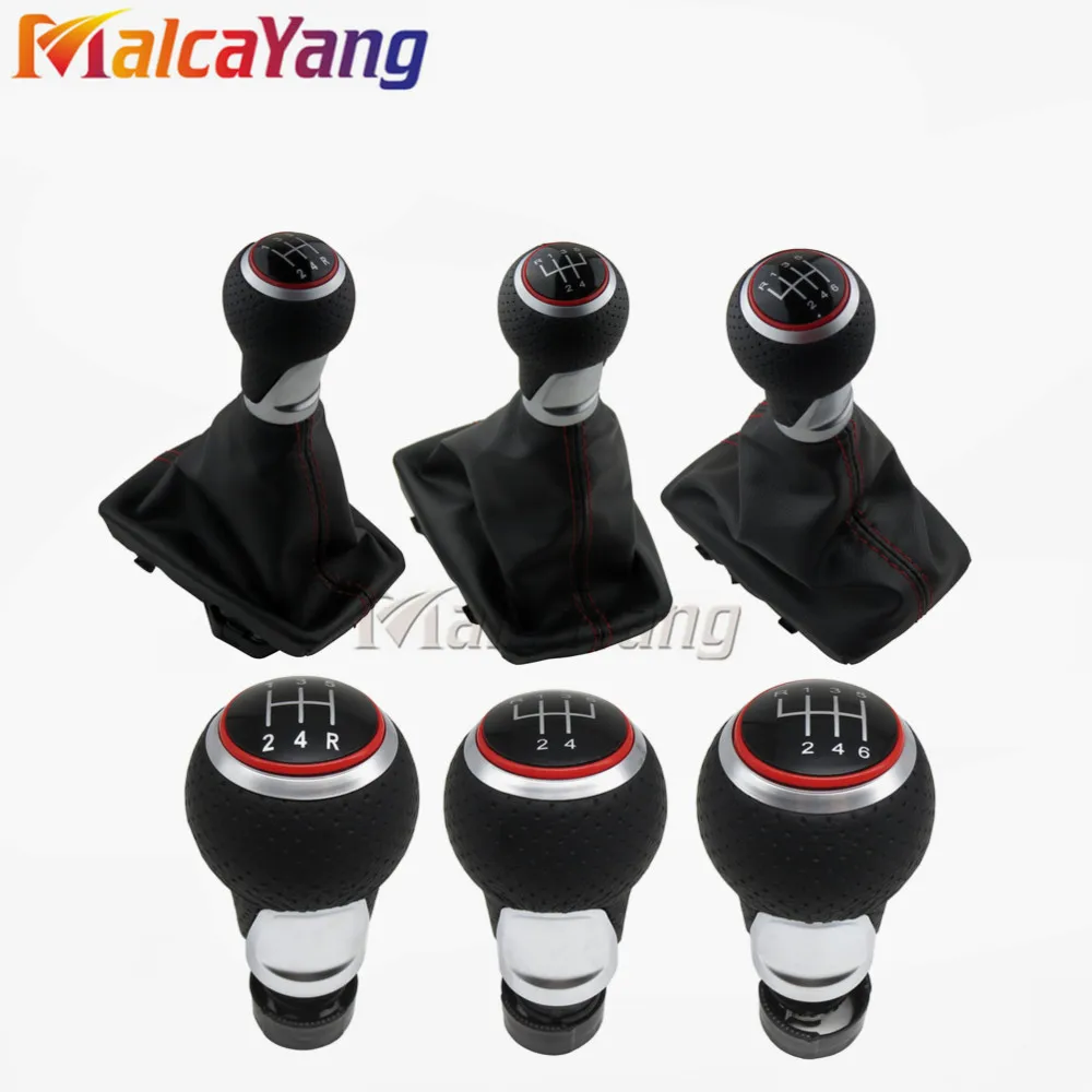 

Matte Gear Shift Knob Boot Frame Red Silver Ring For Audi A4(2001-2008)B6(2001-2005)A6 C5 (2001)For Seat Exeo(2011)Leon(2000)