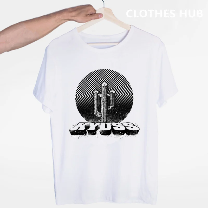 Kyuss Rock Band Queens Of The Stone Age Clutch T-shirt O-Neck Short Sleeves Summer Casual Fashion Unisex Men And Women Tshirt | Мужская