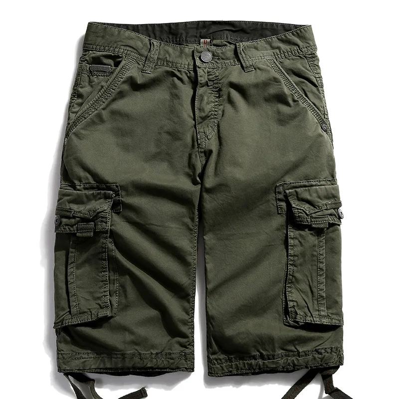 Summer Cotton Men's Shorts Multi-Pocket Cargo Shorts European And American Outdoor Large Size Hiking Shorts Tactical Short Pants