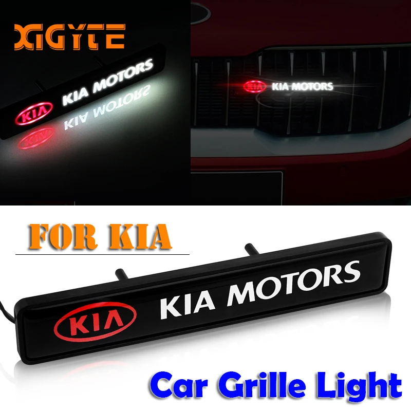 ABS Chrome Grille Emblem Badge LED Decoration lights Car Logo Sticker For KIA Cerato Sportage R k2 k3 k4 k5 k6 Sorento Sportage Soul Optima