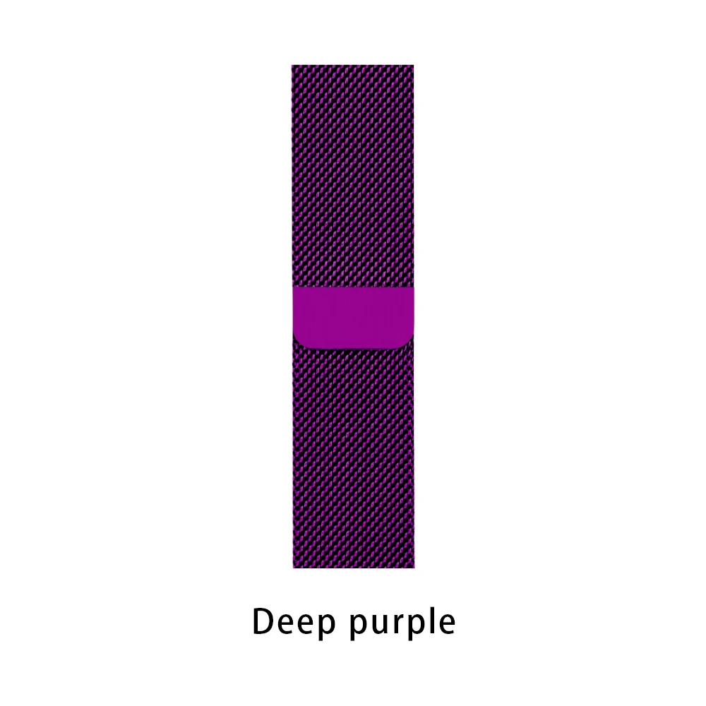 Deep purple Миланский Браслет, Браслет Stainle для наручных часов Apple Watch series 5 40 мм 44 браслет наручных часов iwatch 1/2/3/4, 42 мм, 38 мм, браслет из нержавеющей стали - Цвет ремешка: Deep purple