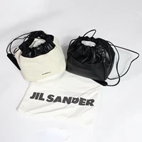 jil sander leather canvas double sided dumpling bag bucket bag mens and womens cross handbag goat skin cosmetic bag