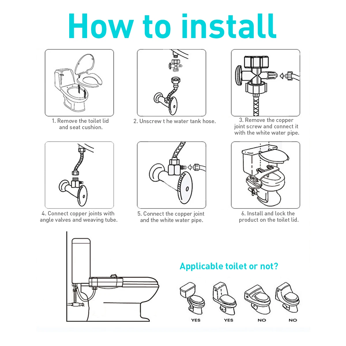 Умная крышка унитаза для биде с горячей и холодной водой пистолет-распылитель