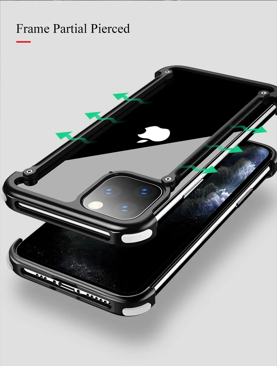 Роскошный металлический чехол с подушкой безопасности для IPhone 11 11 pro, чехол для Iphone 11 pro max, персональный металлический чехол-бампер