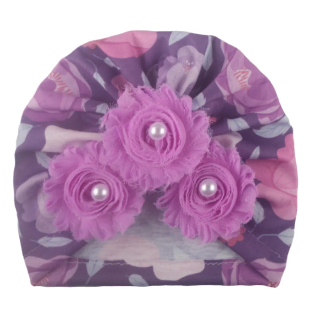 

2020 Children Baby Girls Hat Kids Flower Cap Newborn Girls photography Props Autumn Modis Beanie Infant Elastic Turban Props Cap