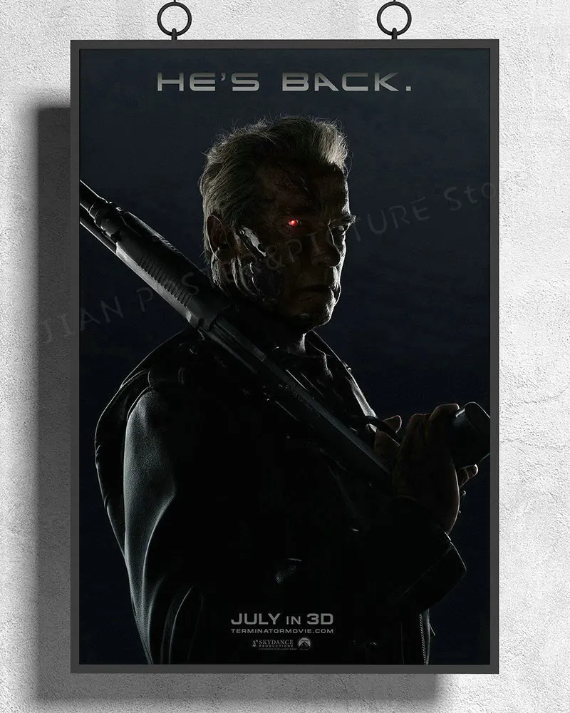 Терминатор H046 фильм Genisys Арнольд Шварценеггер (5) наклейка на стену Шелковый