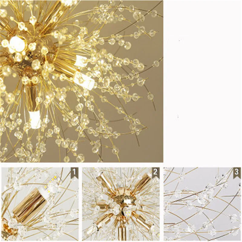 Скандинавский минималистичный креативный Хрустальный люстра в форме одуванчика