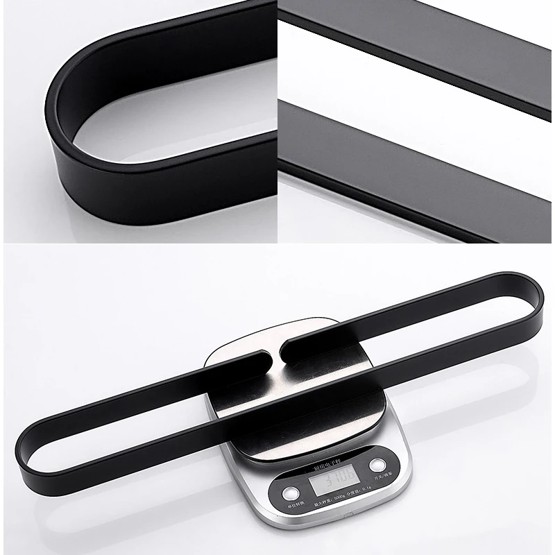 Самоклеящийся держатель для банных полотенец ML65B черный полка ванной комнаты без