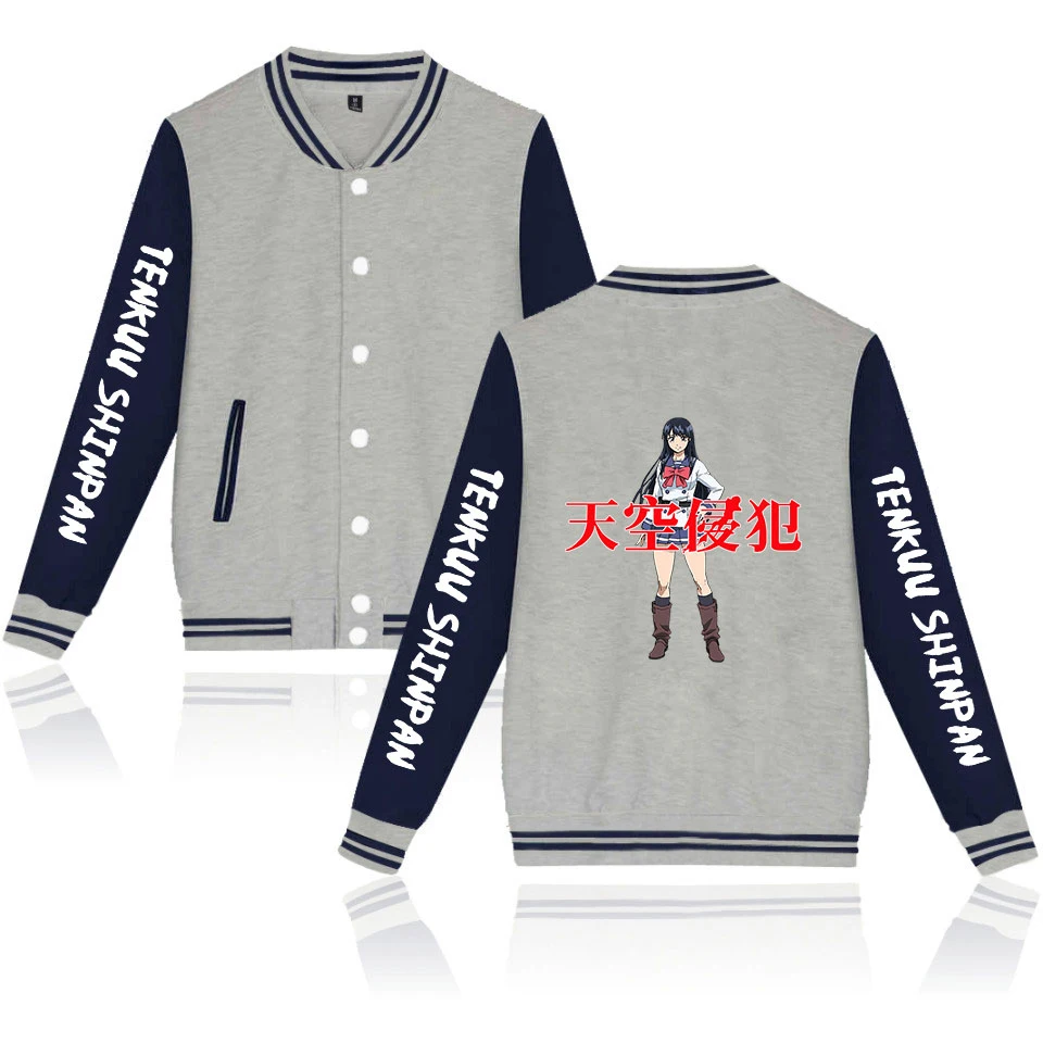 

High-Rise Invasion Baseball Jackets Fashion Japanese anime print Women Men Long Sleeve Jacket Hot Sale Casual Sportswear