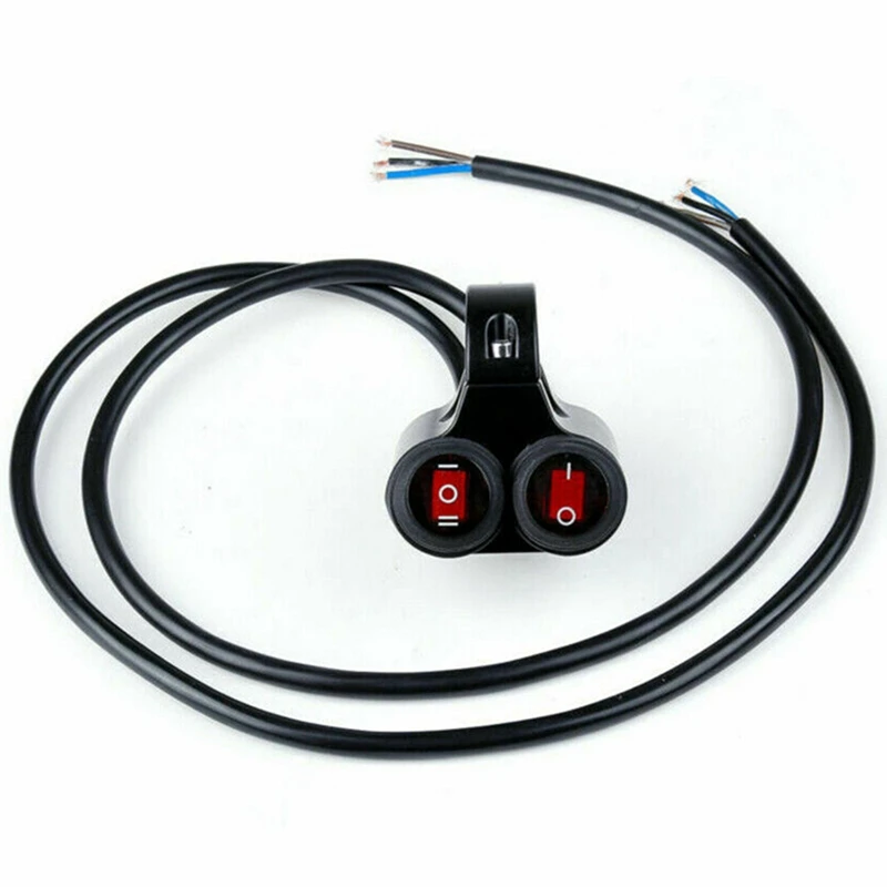

7/8inch 22mm Universal Motorcycle Handlebar Headlight Fog Spot Light Dual on Off Switch 12V