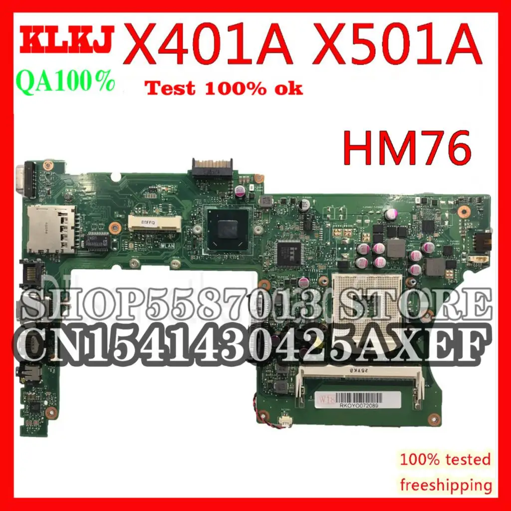 

KLKJ X401A HM70 For ASUS X301A X401A X501A Motherboard Original X401A SLJ8E HM76 Support I3 I5 CPU Test Original