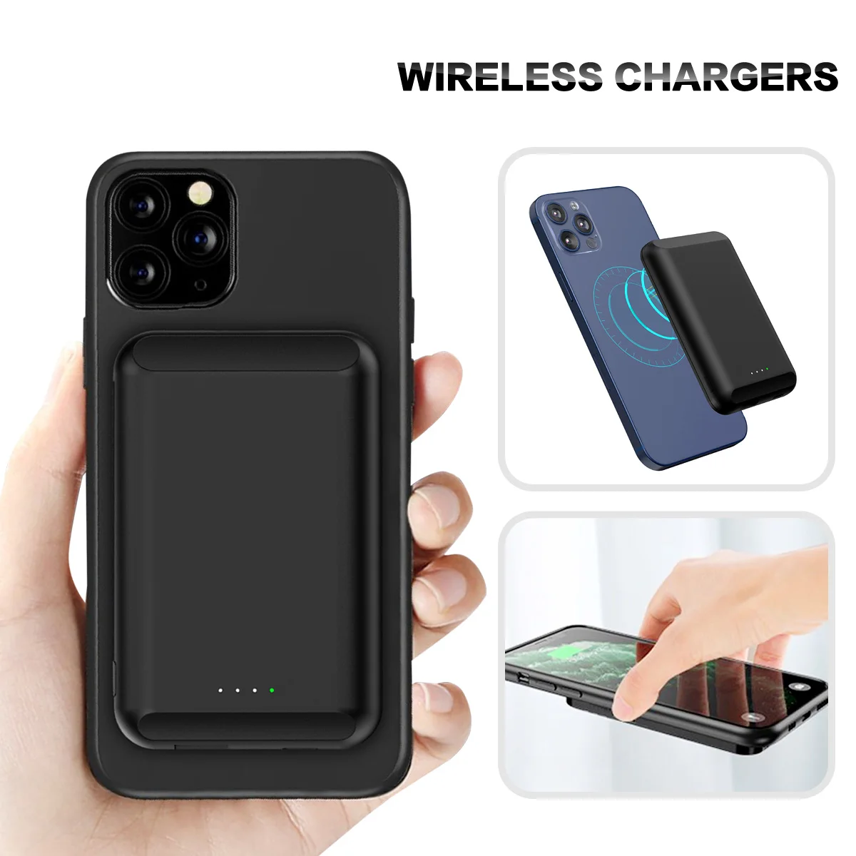 

Power Bank 5000mAh External Battery Pack Powerbank Fast Charging Portable Wireless Charger for iphone 11 12 13Pro Magnet Charger