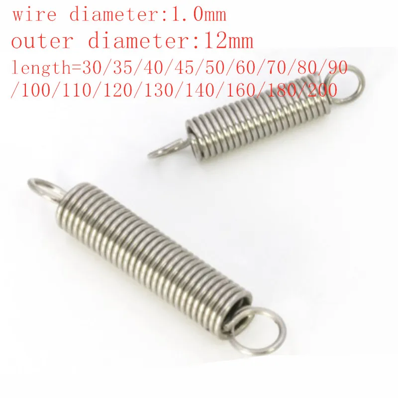 

2 шт., пружины для натяжения 304 мм, 1,0X12 X L 1,0 мм